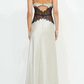 Spaghetti Straps Lace Satin Elegant Wedding Guest Dress Long Party Dress, DP3550