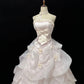 Elegant Light Pink Strapless Satin Sweet 16 Quinceanera A-Line Evening Dress Ball Gown DP6290