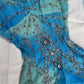 Robe de bal vintage en mousseline de soie bleue, robe de soirée fourreau à volants, robe de fée DP6654