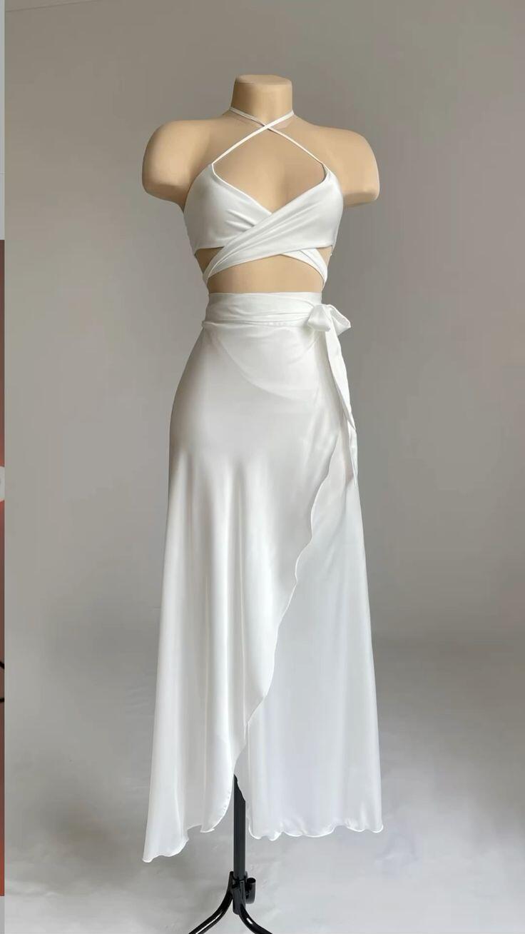 White Cross Neck Cut Out Sexy Summer Dress Long Evening Party Dress, DP3324