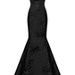 Black Spaghetti Straps Mermaid Long Formal Party Dress, DP3665