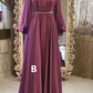 Modest High Neck Long Sleeves A-Line Chiffon Formal Party Dress, DP3686