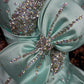 Retro Tiffany Blue One-shoulder Beaded Sweet 16 Quinceanera A-Line Evening Dress Ball Gown DP6291