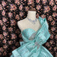 Retro Tiffany Blue One-shoulder Beaded Sweet 16 Quinceanera A-Line Evening Dress Ball Gown DP6291