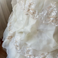 Vintage-Inspired Ivory Tiered Tulle Sweetheart Strapless Bow Accent Embroidery Princess-Style Wedding Dress DP7302