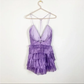 Lavender Straps Layers A-Line Short Homecoming Dress Birthday Outfits, DP3107