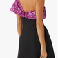 Black One Shoulder Sequins Sheath Homecoming Dress, DP2566