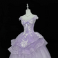Chic Lavender Off-the-Shoulder 3D Floral Applique Bow Sweet 16 Quinceanera Ball Gown DP7369