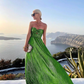 Glamorous Strapless Purple Metallic Pleated Sweetheart Maxi Evening Dress DP8101