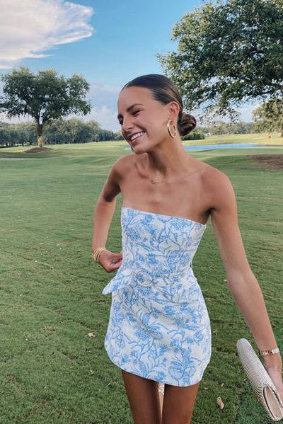 Sweet Blue Strapless Homecoming Dress Short Party Dress, DP2322 DSProm Sweet Blue Strapless Homecoming Dress Short Party Dress, DP2322 DSProm
