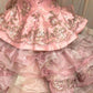 Glamorous Pink Tiered Tulle Strapless Sequin Beaded Sweet 16 Quinceanera Ball Gown DP7300