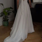 White Pleated A-Line Party Dress Light Wedding Dress, DP2704