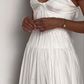 White Pleated A-Line Party Dress Light Wedding Dress, DP2704