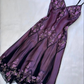 Charming Purple Spaghetti Straps Beading Vintage Evening Gown DP3891