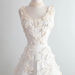 Vintage White 3D Grapes Applique Design A-Line Short Homecoming Dress Party Dress DP6217