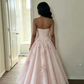 Gorgeous Pink Strapless Floral Lace Applique Sweet 16 Quinceanera Ball Gown  DP8629