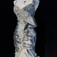 Grey Straps Mermaid Satin Beading Vintage Long Evening Party Dress, DP4887