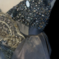 Grey Straps Mermaid Satin Beading Vintage Long Evening Party Dress, DP4887