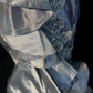 Grey Straps Mermaid Satin Beading Vintage Long Evening Party Dress, DP4887