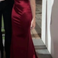 Burgundy V Neck Mermaid Long Prom Dress Birthday Dress, DP3172