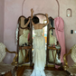 Ivory Strapless Chiffon Tiered Sheath Gorgeous Evening Dress, DP2647
