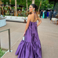 Purple Halter A-Line Formal Party Dress Evening Dress, DP2976