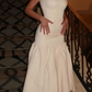 Elegant Ivory Strapas Sheath Formal Evening Party Dress, DP2829