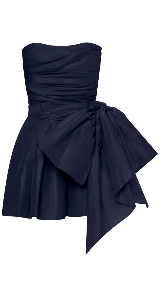 Navy Blue Strapless A-Line Short Party Dress Homecoming Dress, DP3690