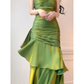 Green Sweetheart Spaghetti Straps Long Prom Dress Evening Dress, DP2931