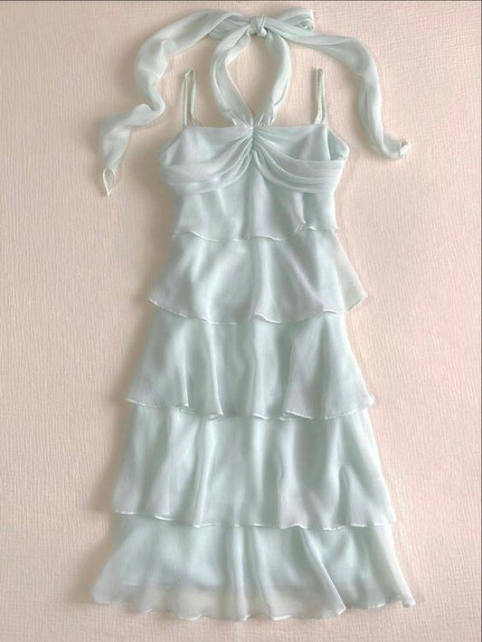 Light Blue Straps Chiffon Layers Lovely Homecoming Dress, DP3168