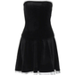 Black Strapless A-Line Velvet Short Party Dress, DP2640