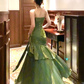 Green Sweetheart Spaghetti Straps Long Prom Dress Evening Dress, DP2931