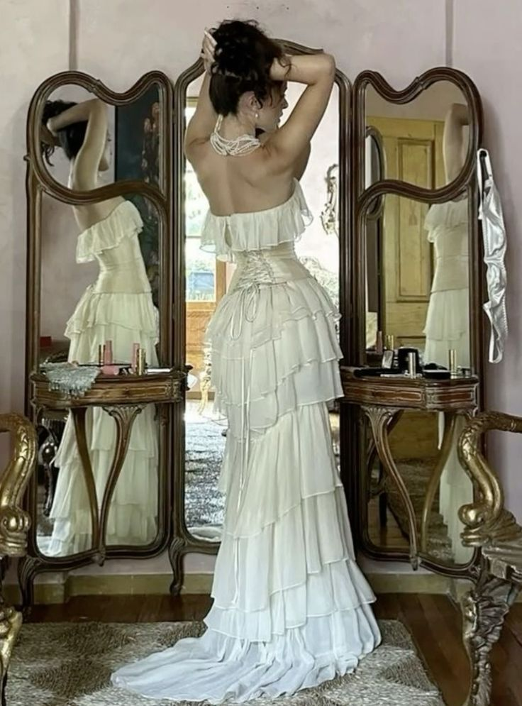 Ivory Strapless Chiffon Tiered Sheath Gorgeous Evening Dress, DP2647
