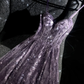 Robe de bal longue violette brillante à bretelles spaghetti, coupe trapèze, en dentelle et tulle, tenue d'anniversaire, DP5135