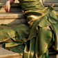 Green Spaghetti Straps Ruffle Vintage Long Prom Dress Maxi Dress, DP2770