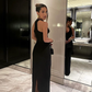 Charming Red V Neck Simple Evening Party Dress, DP2407