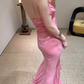 Ethereal Pink Spaghetti Strap Ruffled 3D Floral Prom Dress DP7953