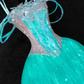 Gorgeous Sparkling Blue-green Sequin A-Line Design Evening Dress Prom Dresses DP6179