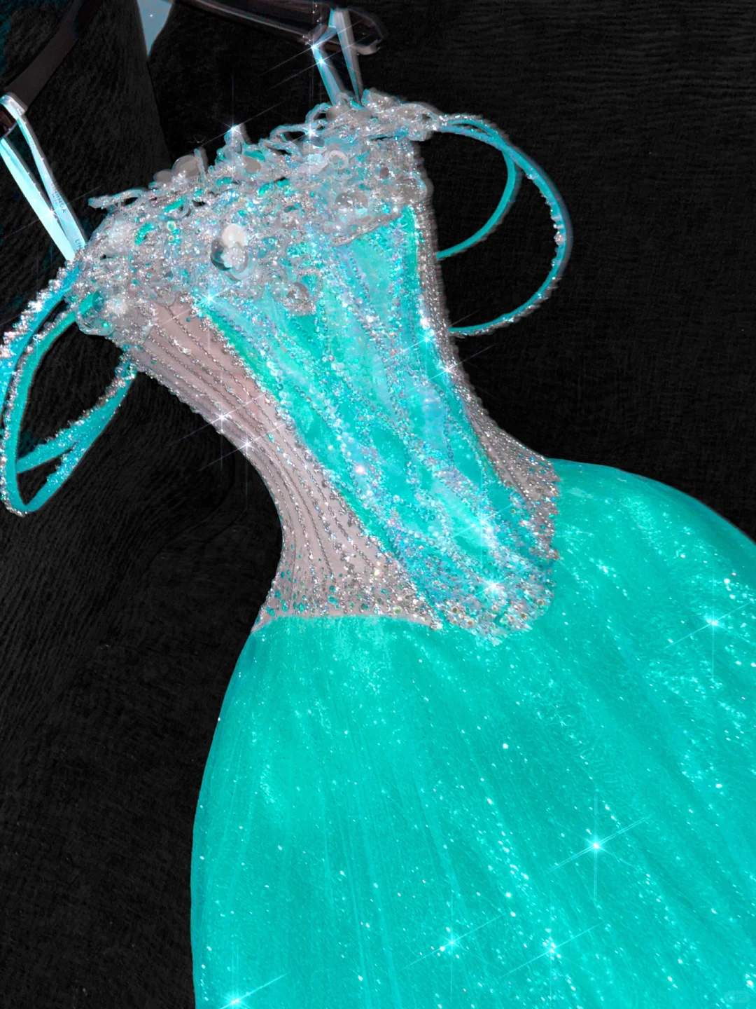 Gorgeous Sparkling Blue-green Sequin A-Line Design Evening Dress Prom Dresses DP6179