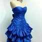 Robe de soirée bustier vintage plissée à volants étagés DP2584