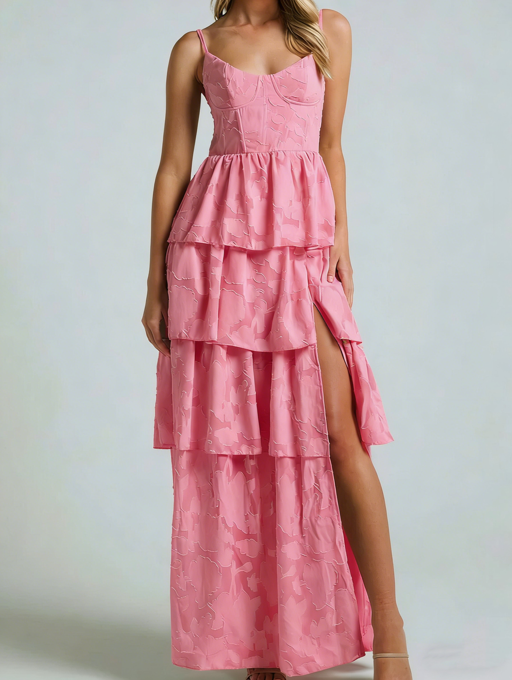 green emerald velvet dress Sage Green Sleeveless Gown with Oversized Dusty Pink Bow for Girls main image 1