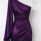Royal Blue One Shoulder Sheath Short Party Dress, DP4145