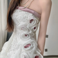 Vintage 3D Flowers Applique Strapless Design A-Line Short Homecoming Dress Party Dress DP6218