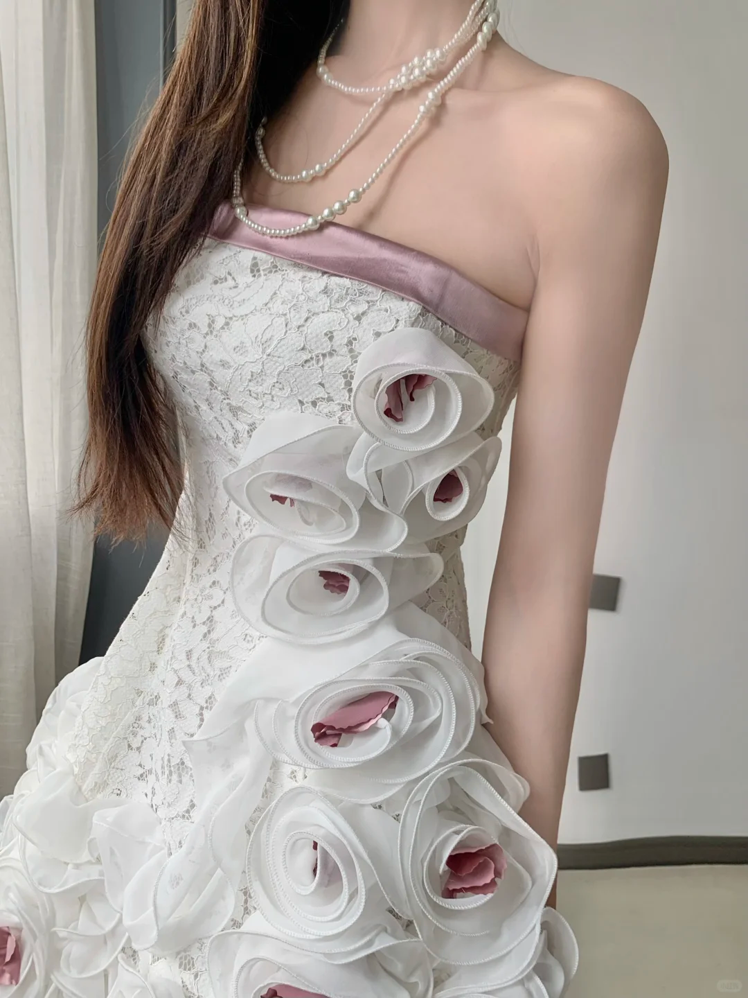 Vintage 3D Flowers Applique Strapless Design A-Line Short Homecoming Dress Party Dress DP6218