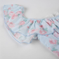 Cute Light Blue Floral Square-neck A-Line Short Summer Dresses Party Dress Homecoming Dress DP6343