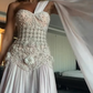 Unique Pink Applique Beaded Prom Dress Sheath Pleated Evening Gown One-shoulder Party Dress Floor-length Formal Dress DP6880