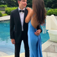 Blue Straps Open Back Mermaid Evening Dress Prom Dresses, DP2578