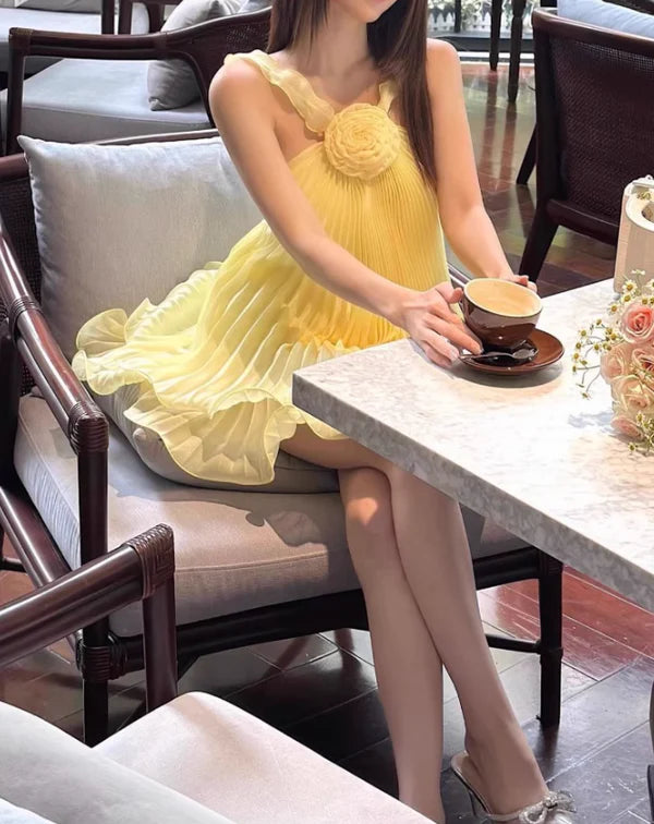 Cute Pleated Ruffle Short A-Line Party Dress Cocktail Dress Homecoming Dress DP6482