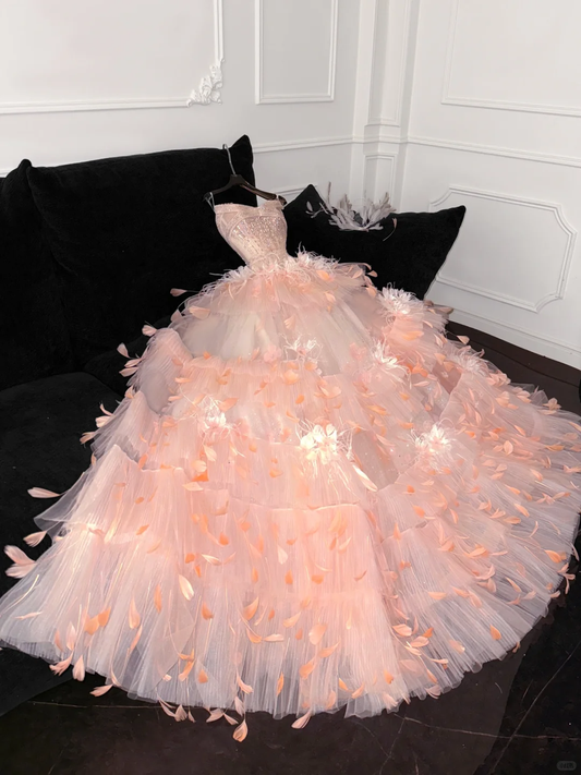 Gorgeous Shiny Beaded Sweetheart Princess Dress A-Line Floor-length Evening Dress Prom Dresses DP6199