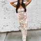 Simple 3D Floral Strapless Design A-line Tulle Women Dress, DP5892